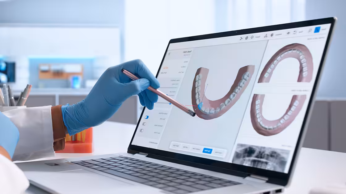 Dental technology computer screen