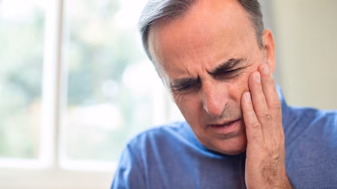 Older man tooth ache